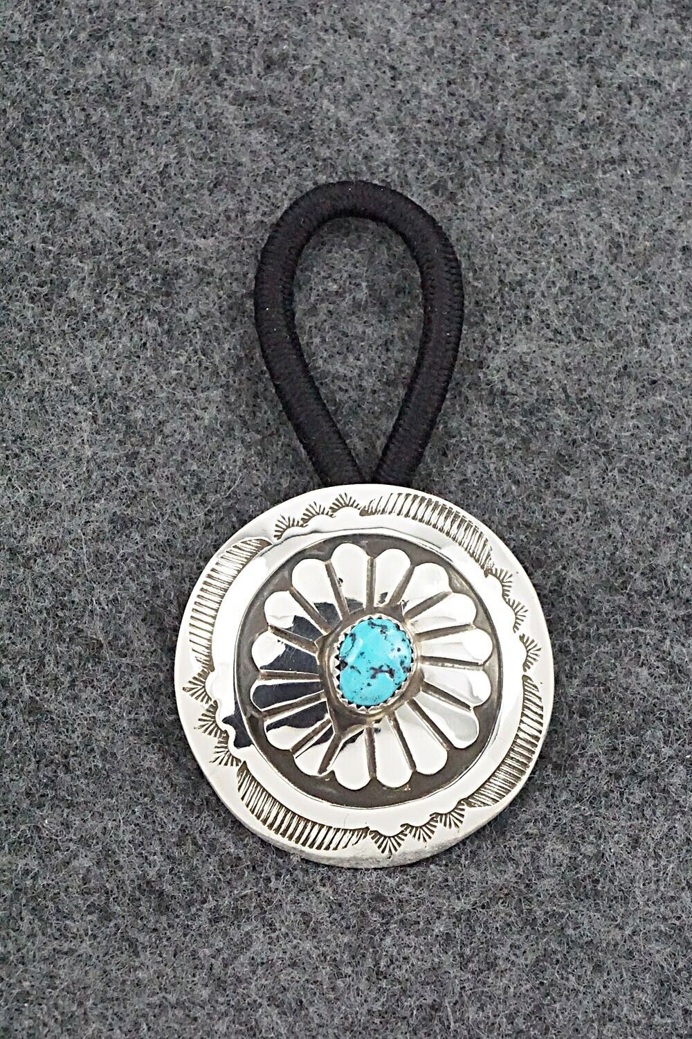 Turquoise & Sterling Silver Hair Tie - Jolene Begay