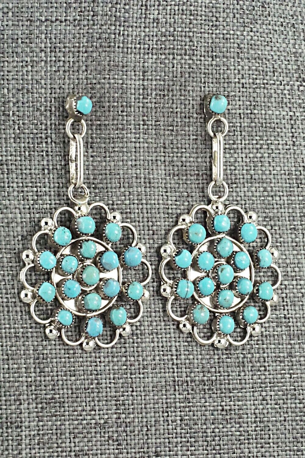 Turquoise & Sterling Silver Earrings - Yvette Kaamasee