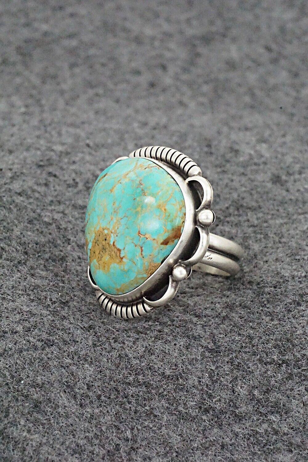 Turquoise & Sterling Silver Ring - Daniel Benally - Size 7 Adj.