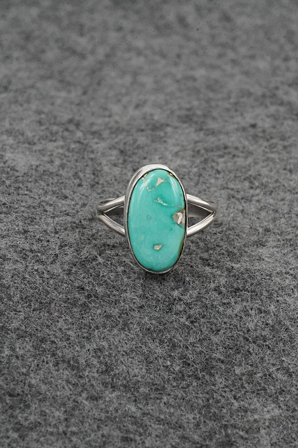 Turquoise & Sterling Silver Ring - Rosemary Saunders - Size 8