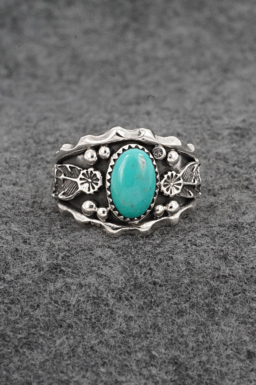 Turquoise & Sterling Silver Ring - Genevieve Francisco - Size 11