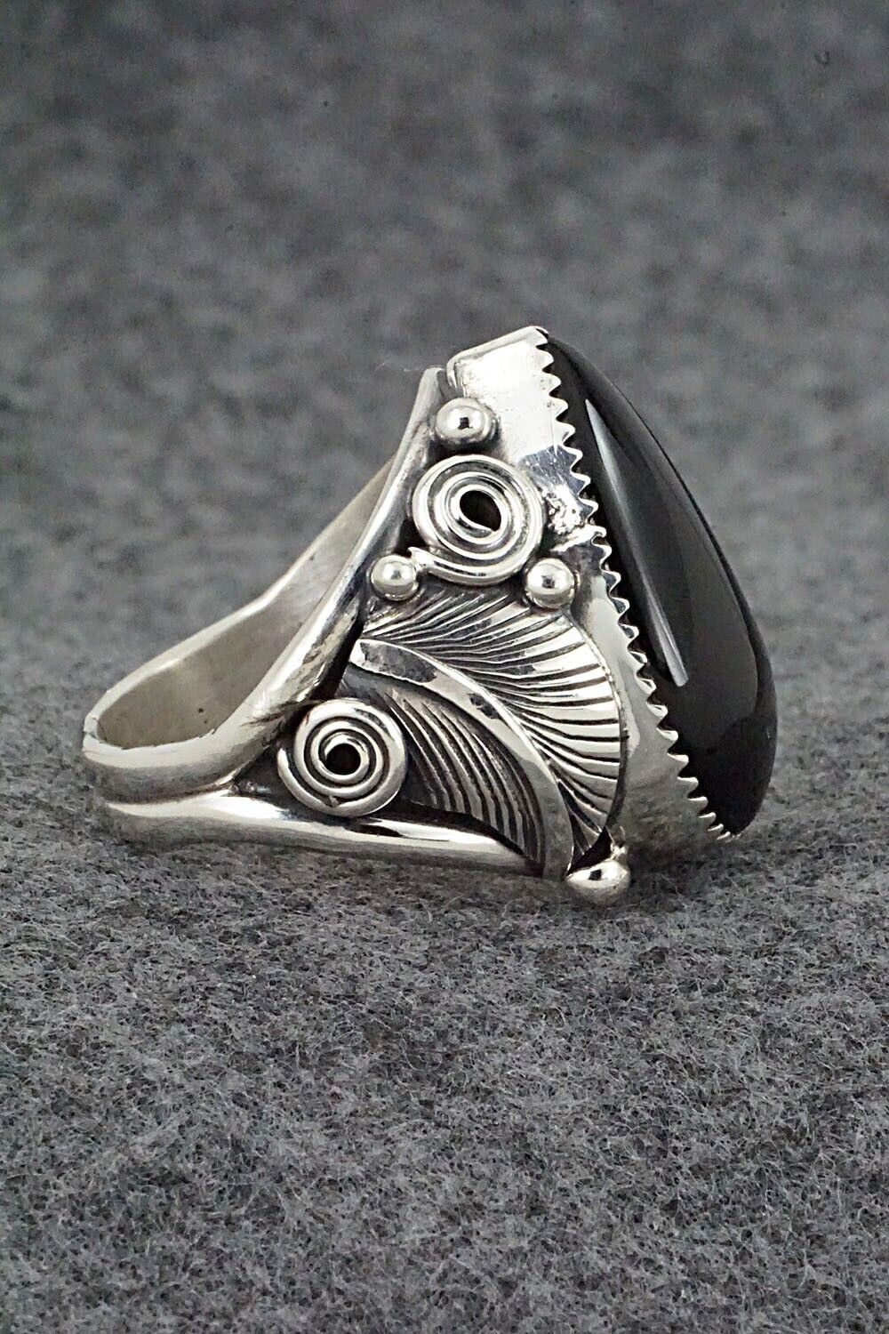Onyx & Sterling Silver Ring - Darrell Morgan - Size 10