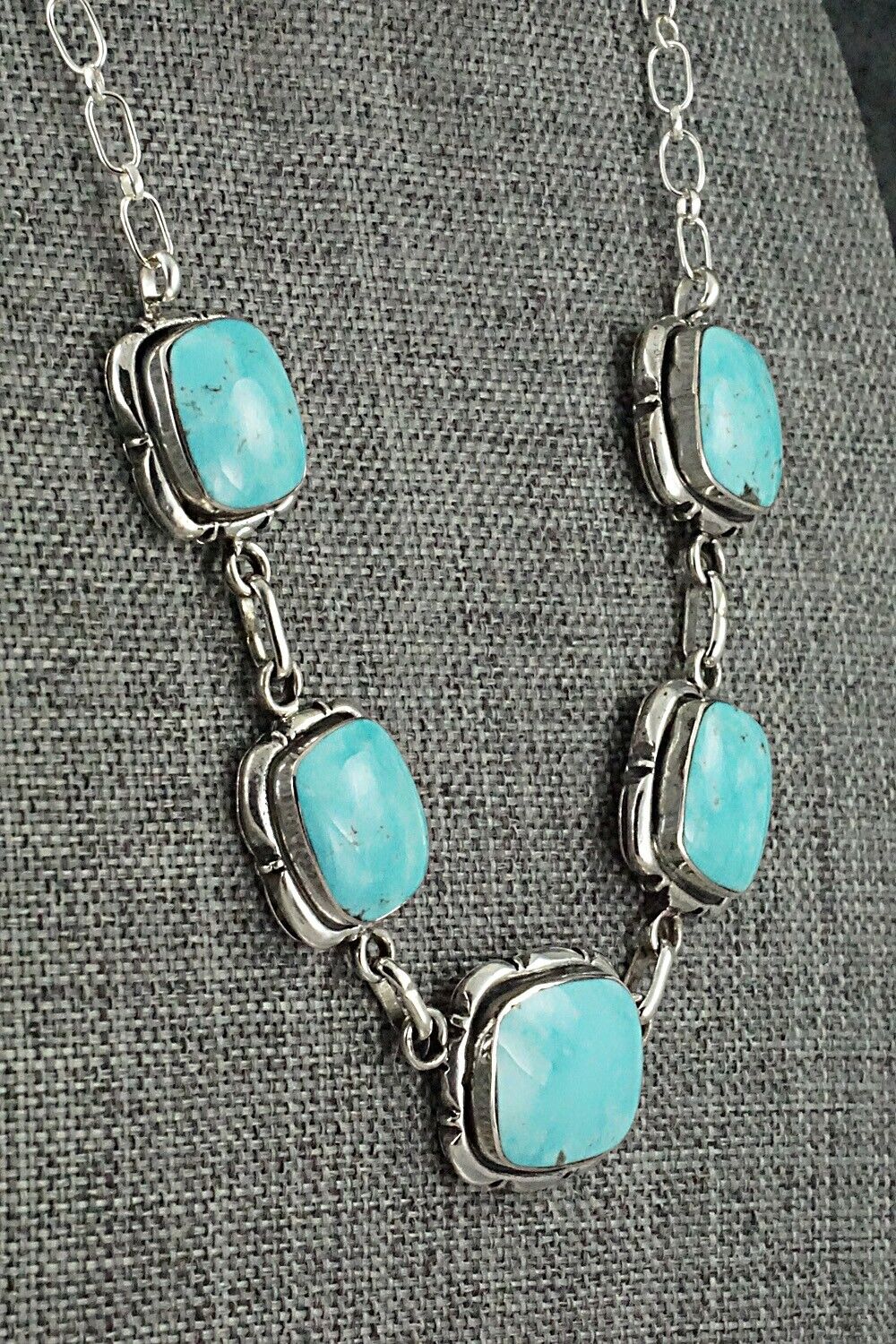 Turquoise & Sterling Silver Necklace - Mike Smith