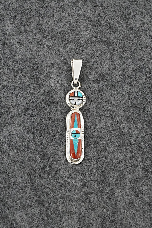Multi Stone & Sterling Silver Pendant - Rayland Edaakie