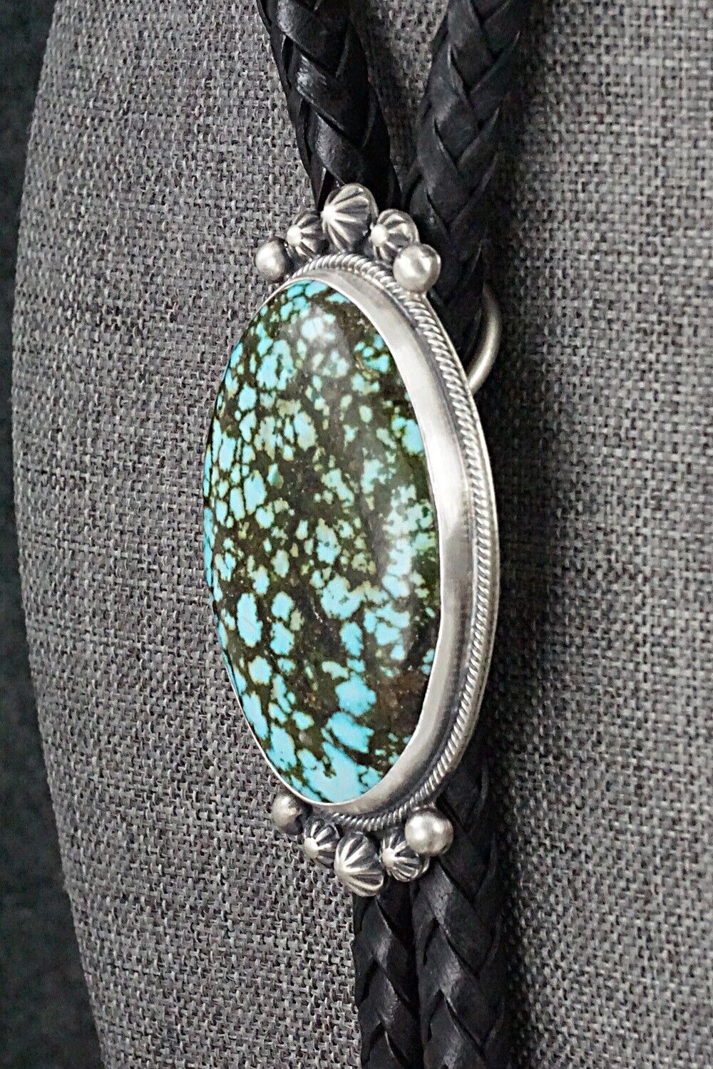 Turquoise & Sterling Silver Bolo Tie - Bobby Johnson