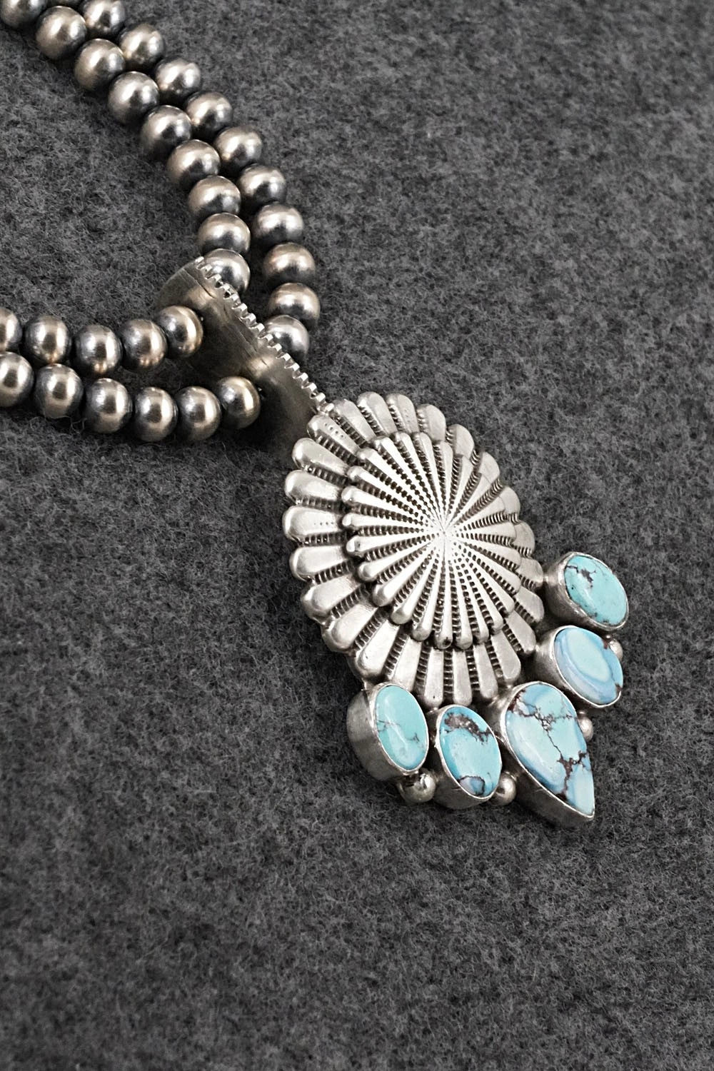Turquoise & Sterling Silver Necklace - Tom Lewis