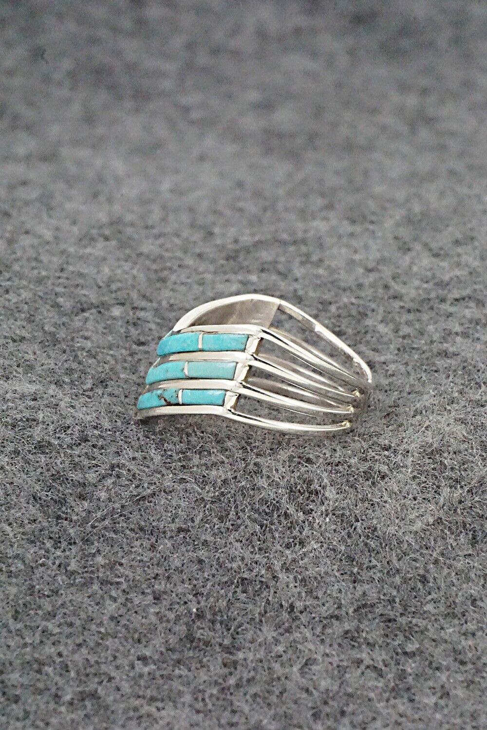 Turquoise & Sterling Silver Ring - Andrew Enrico - Size 7.5