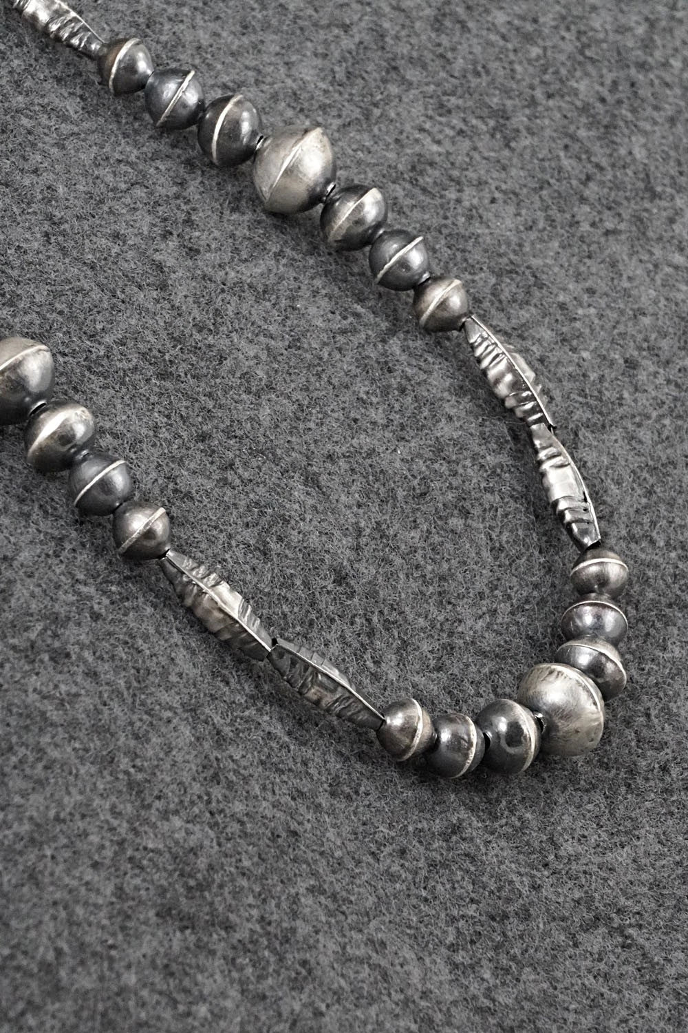 Sterling Silver Navajo Pearl Necklace 24" - Vintage