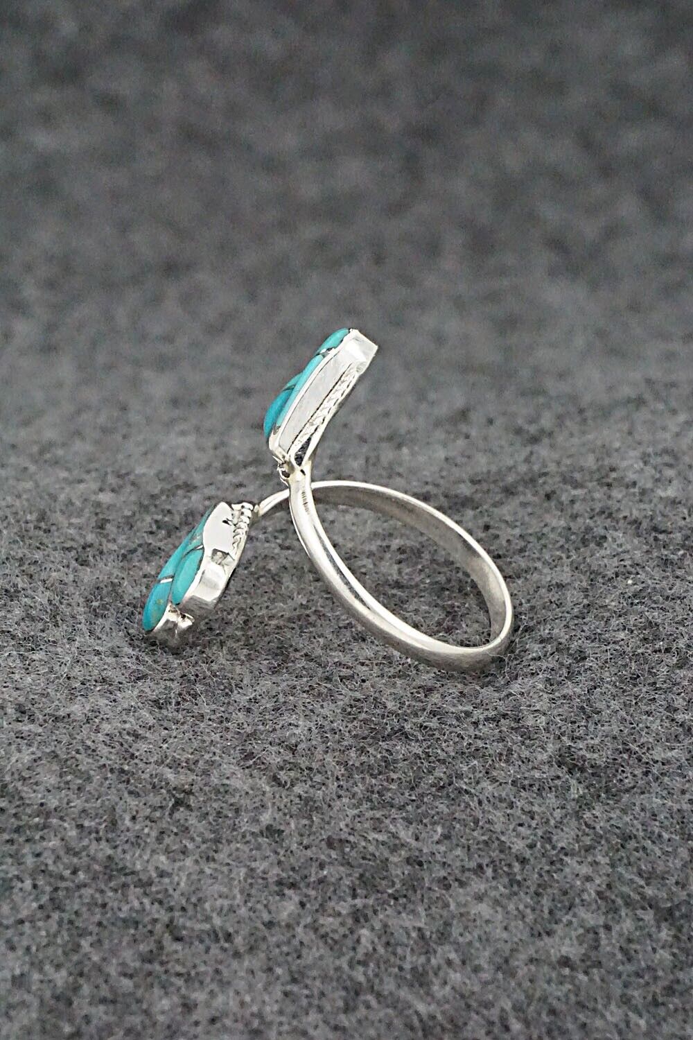 Turquoise & Sterling Silver Ring - Velda Nastacio - Size 7.75 Adj.