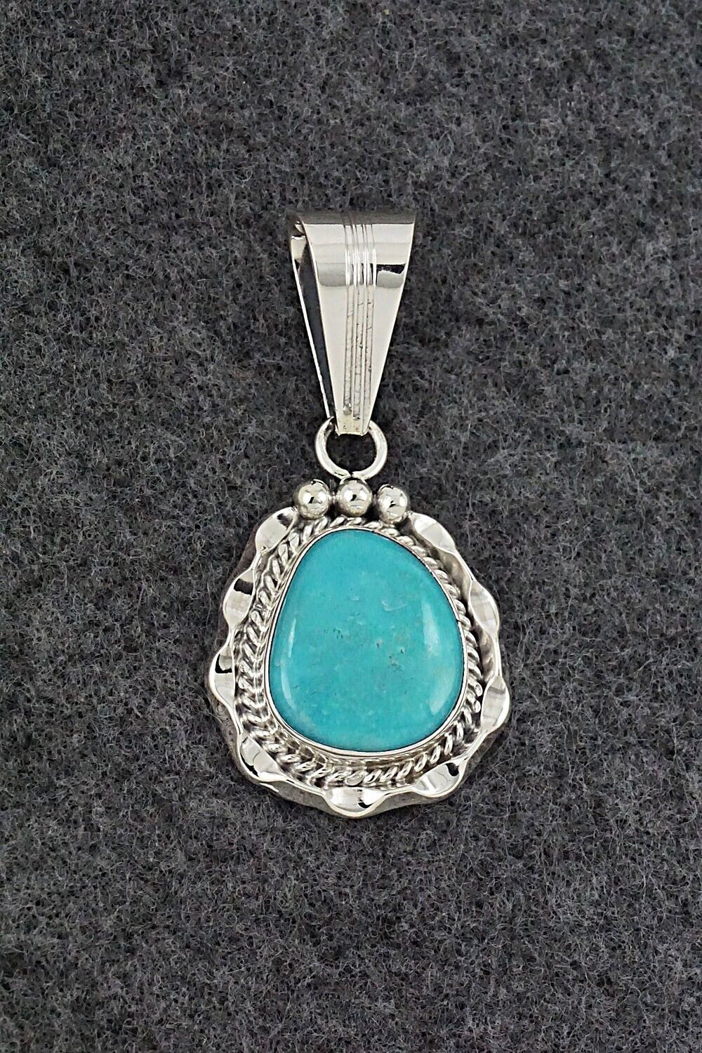 Turquoise & Sterling Silver Pendant - Samuel Yellowhair
