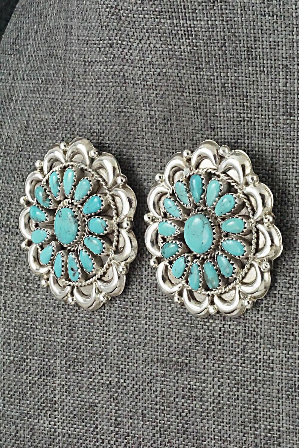 Turquoise & Sterling Silver Earrings - Jaz Wilson