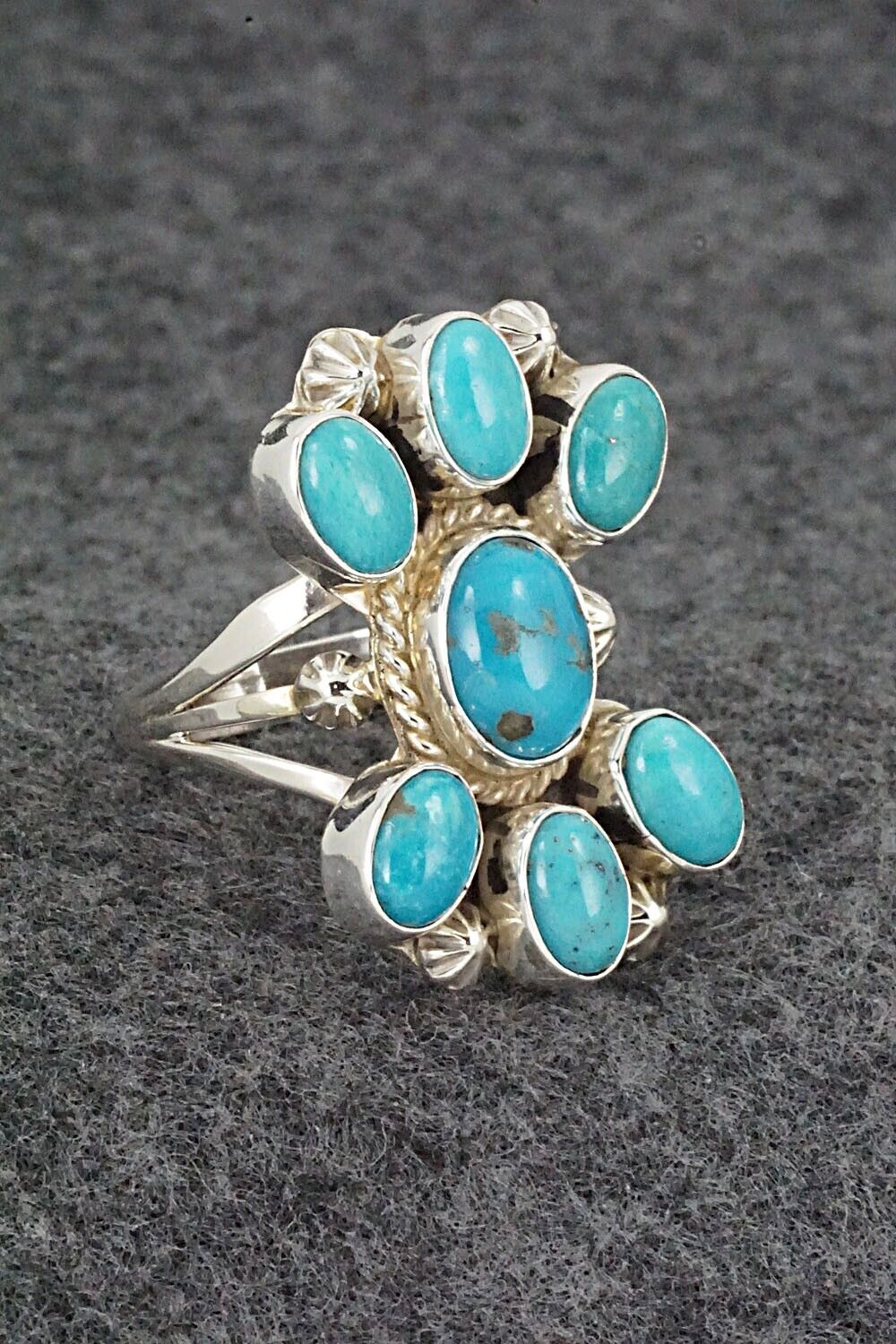 Turquoise & Sterling Silver Ring - Roberta Begay - Size 8