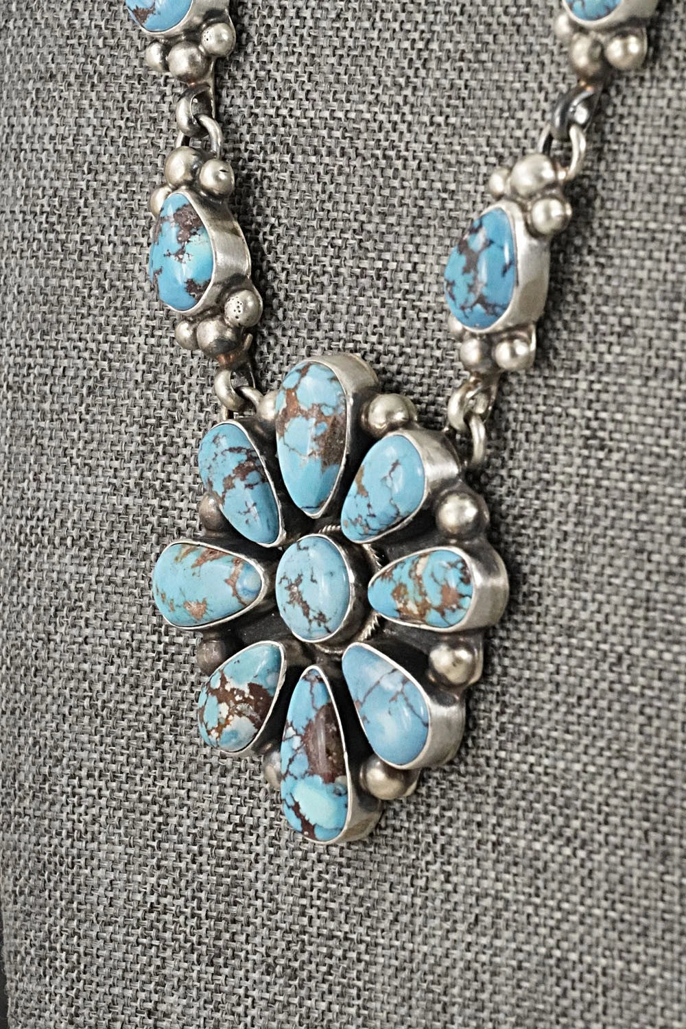 Turquoise & Sterling Silver Necklace and Earrings Set - Kathleen Livingston