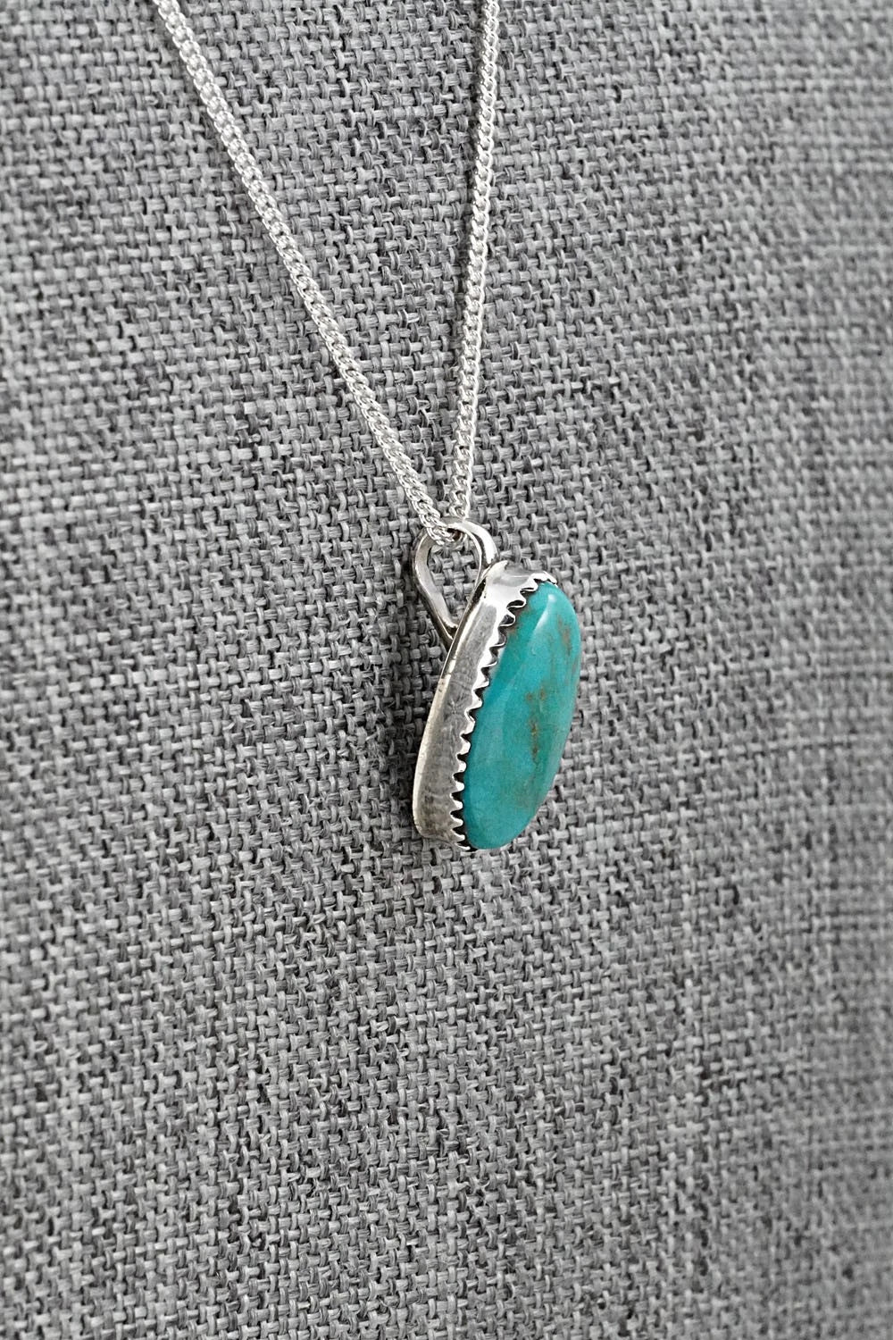Turquoise & Sterling Silver Necklace and Earrings Set - Murray Hannaweeka