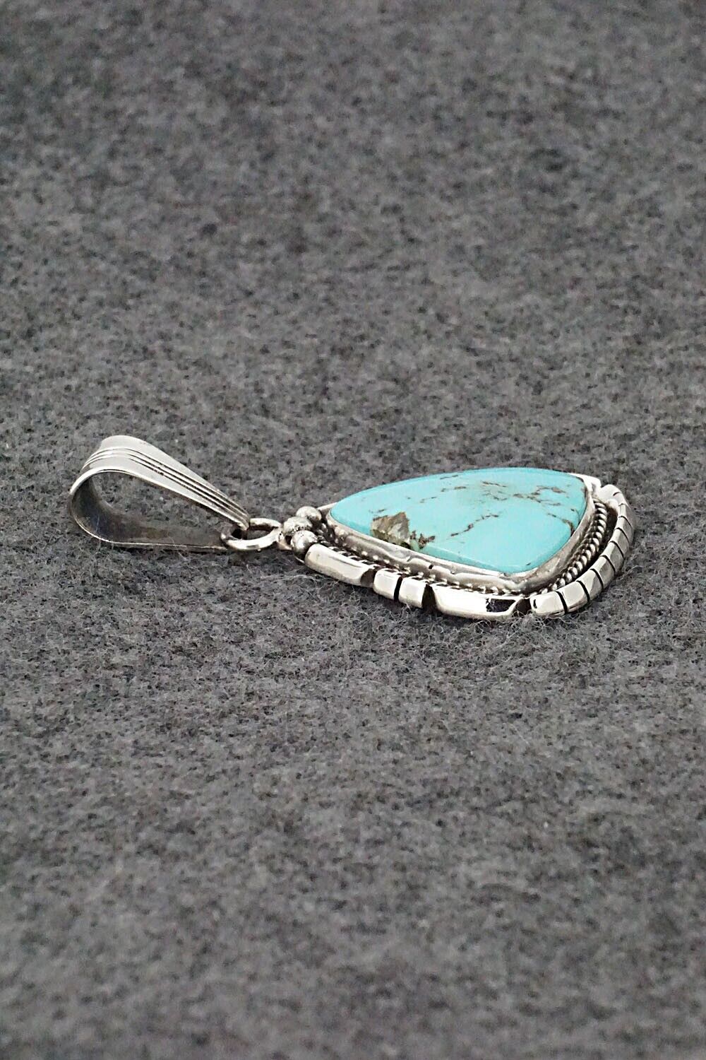 Turquoise & Sterling Silver Pendant - Samuel Yellowhair