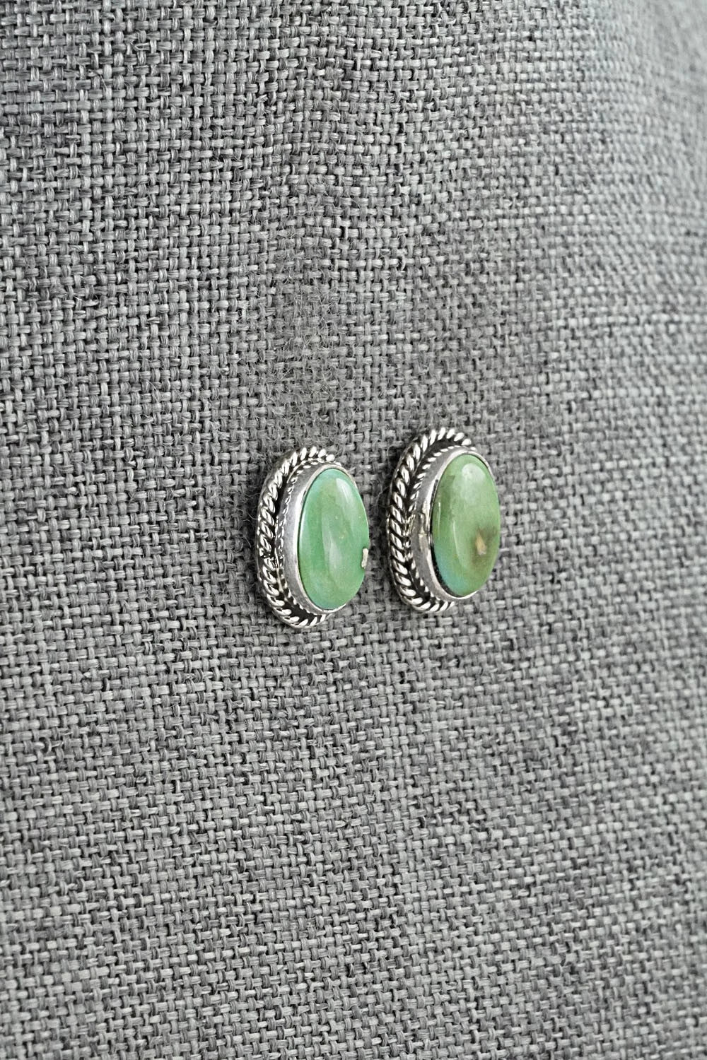 Turquoise & Sterling Silver Earrings - Eugene Gruber