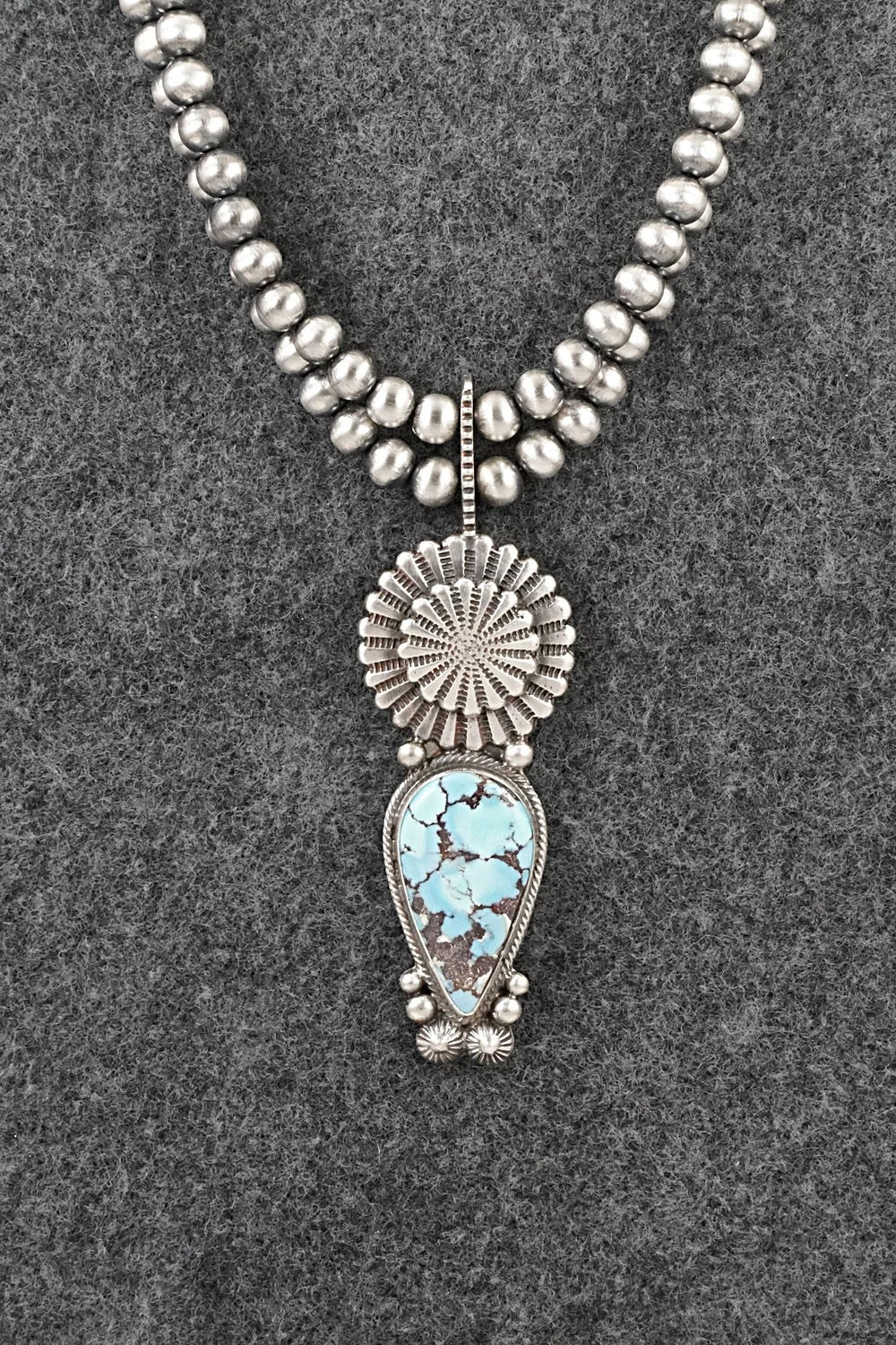 Turquoise & Sterling Silver Necklace - Tom Lewis