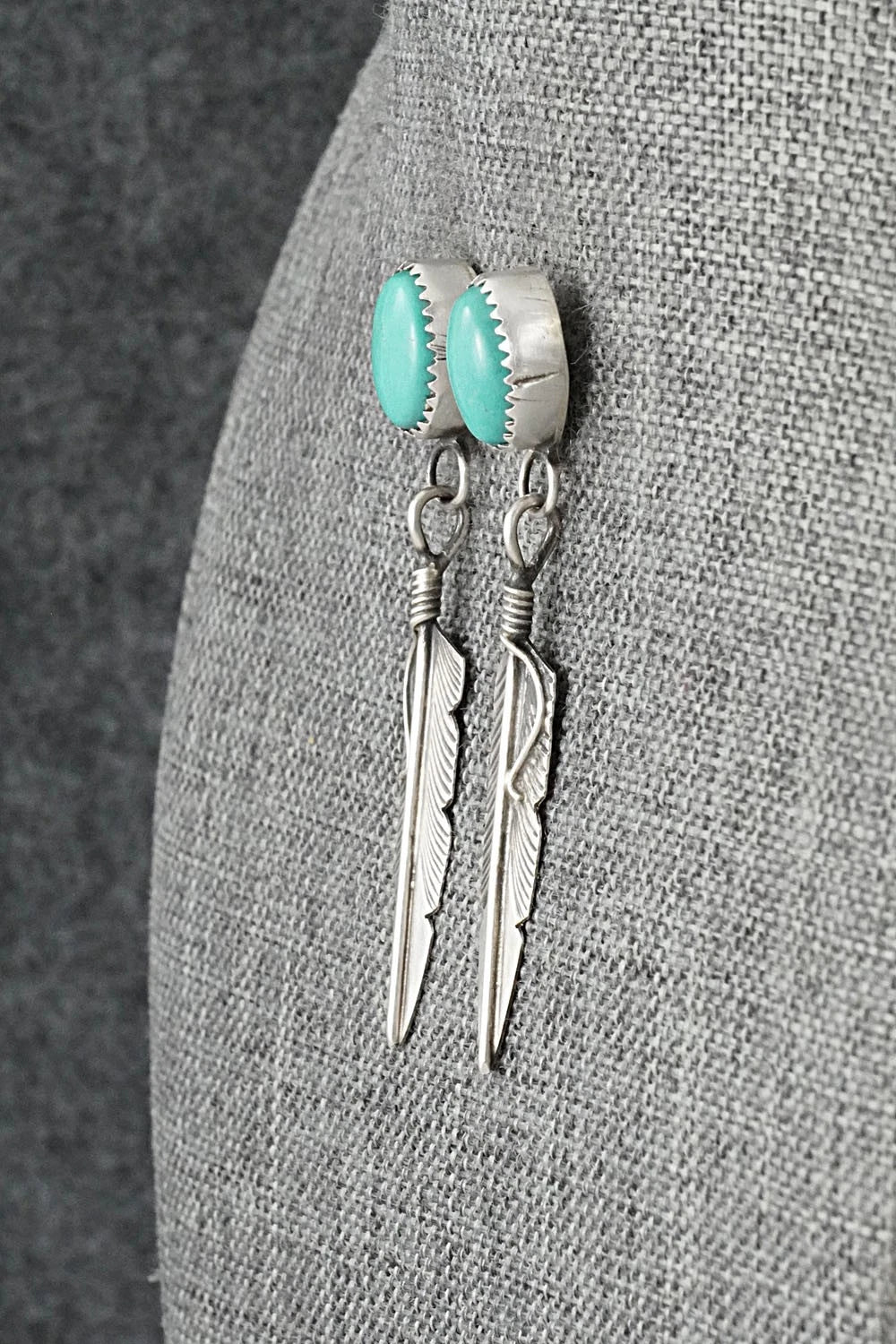 Turquoise & Sterling Silver Earrings - Chris Charley