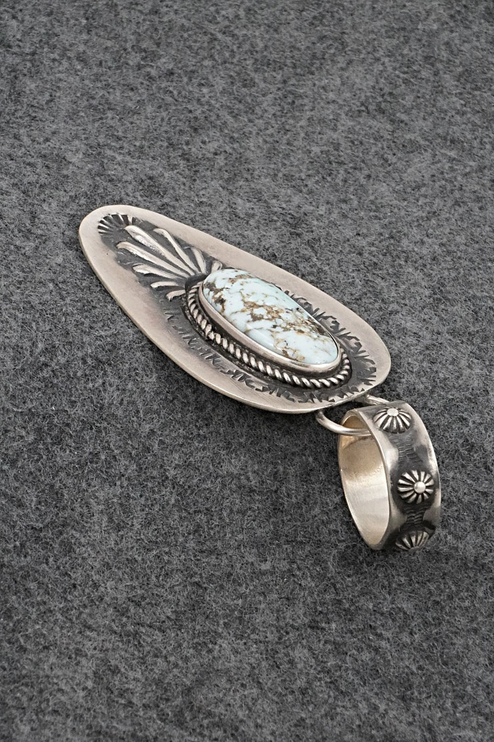 Turquoise & Sterling Silver Pendant - Elvira Bill