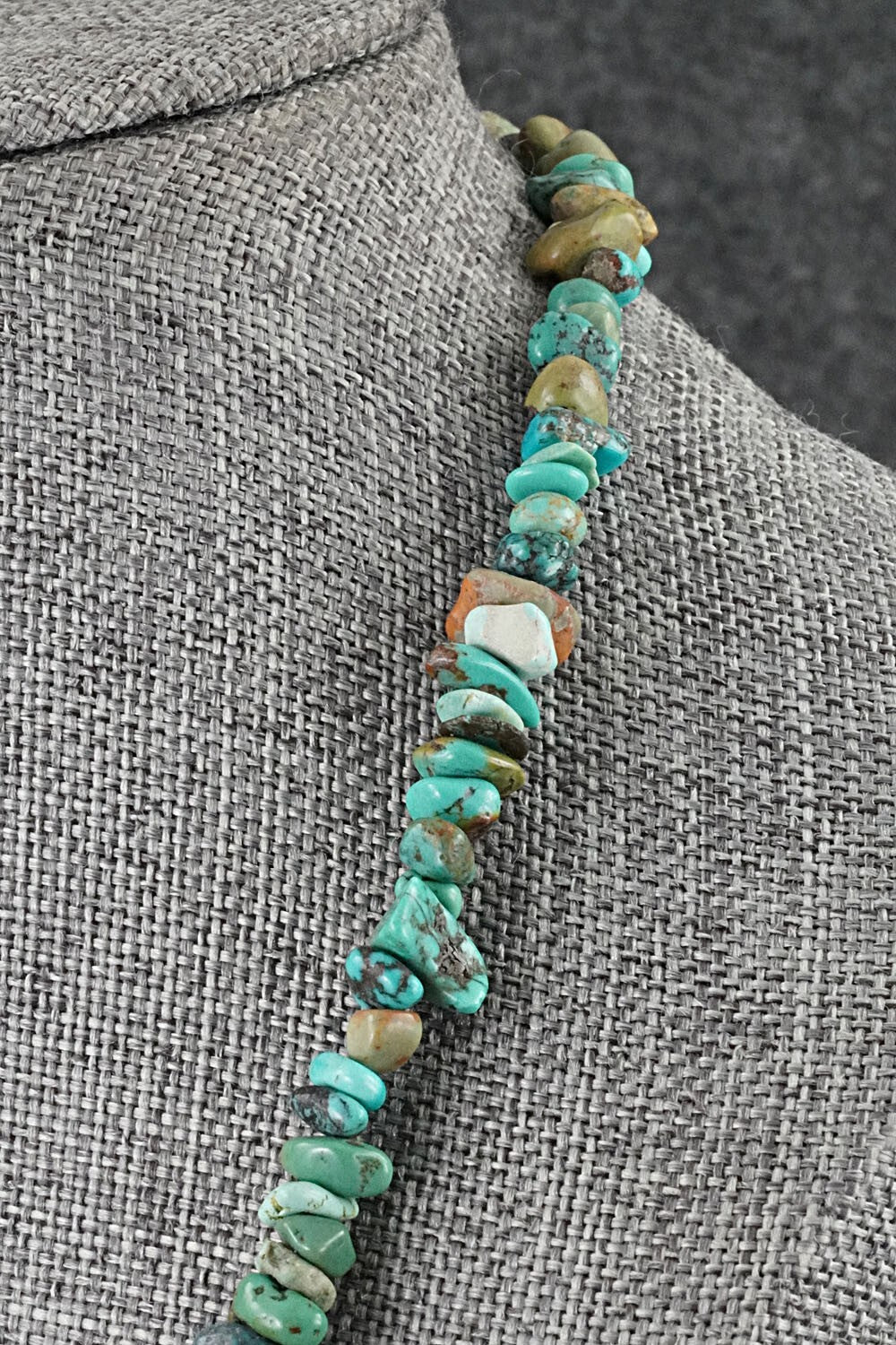 Turquoise & Sterling Silver Necklace 38" - Doreen Jake