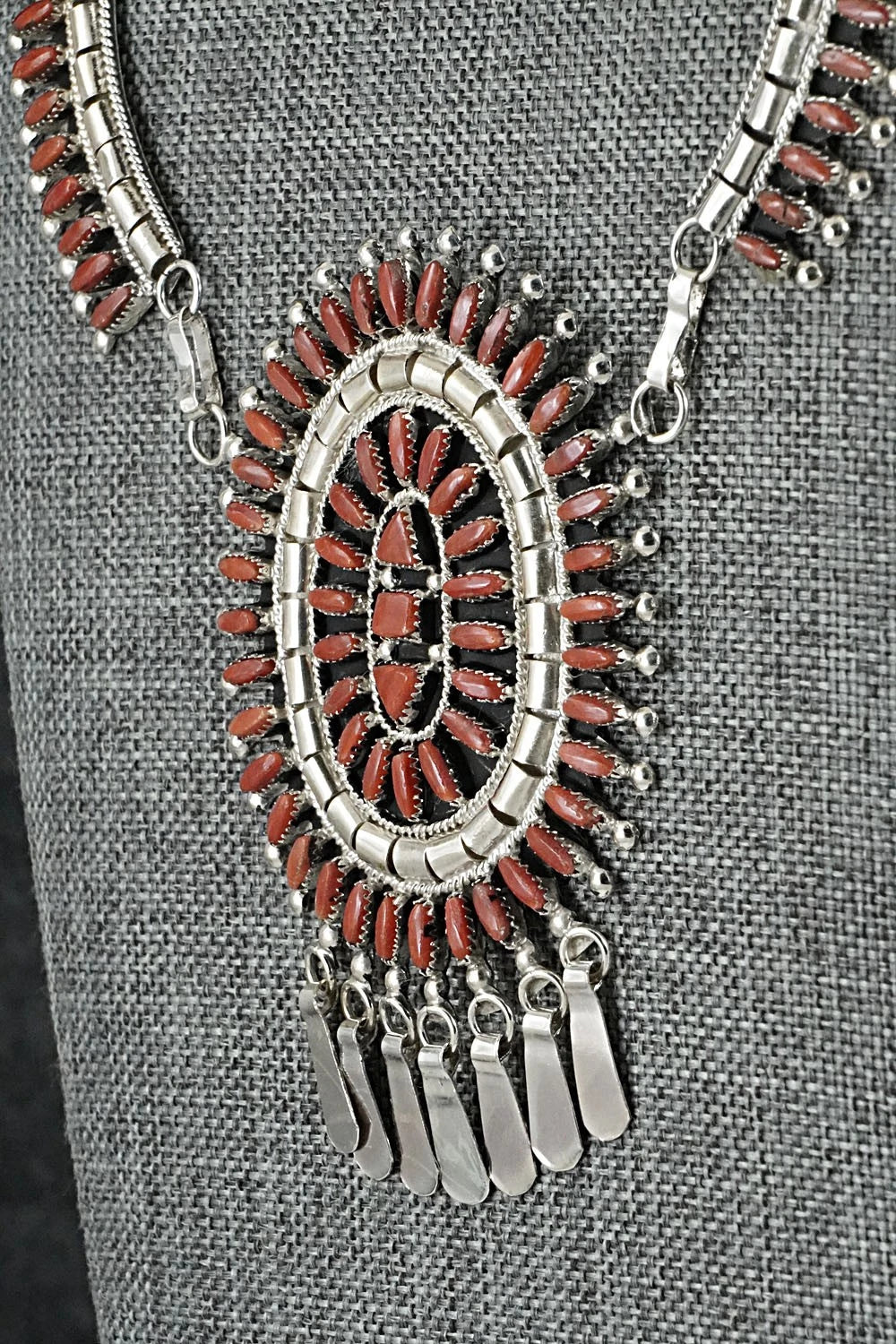 Coral & Sterling Silver Necklace Set - Evonne Hustito