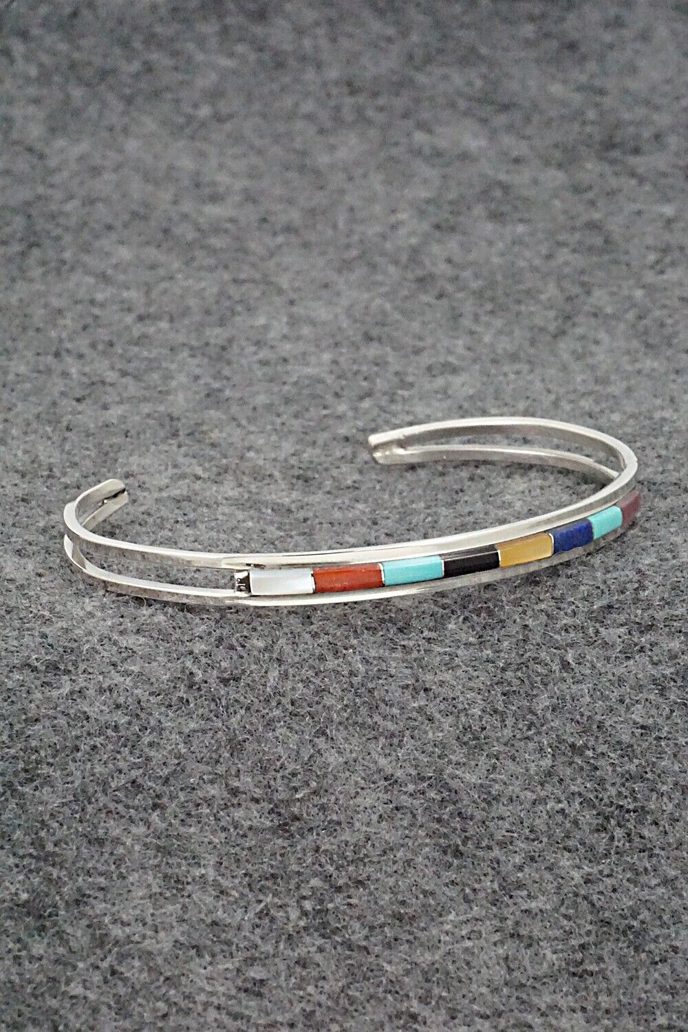 Multi-Stone & Sterling Silver Inlay Bracelet - Anson Wallace