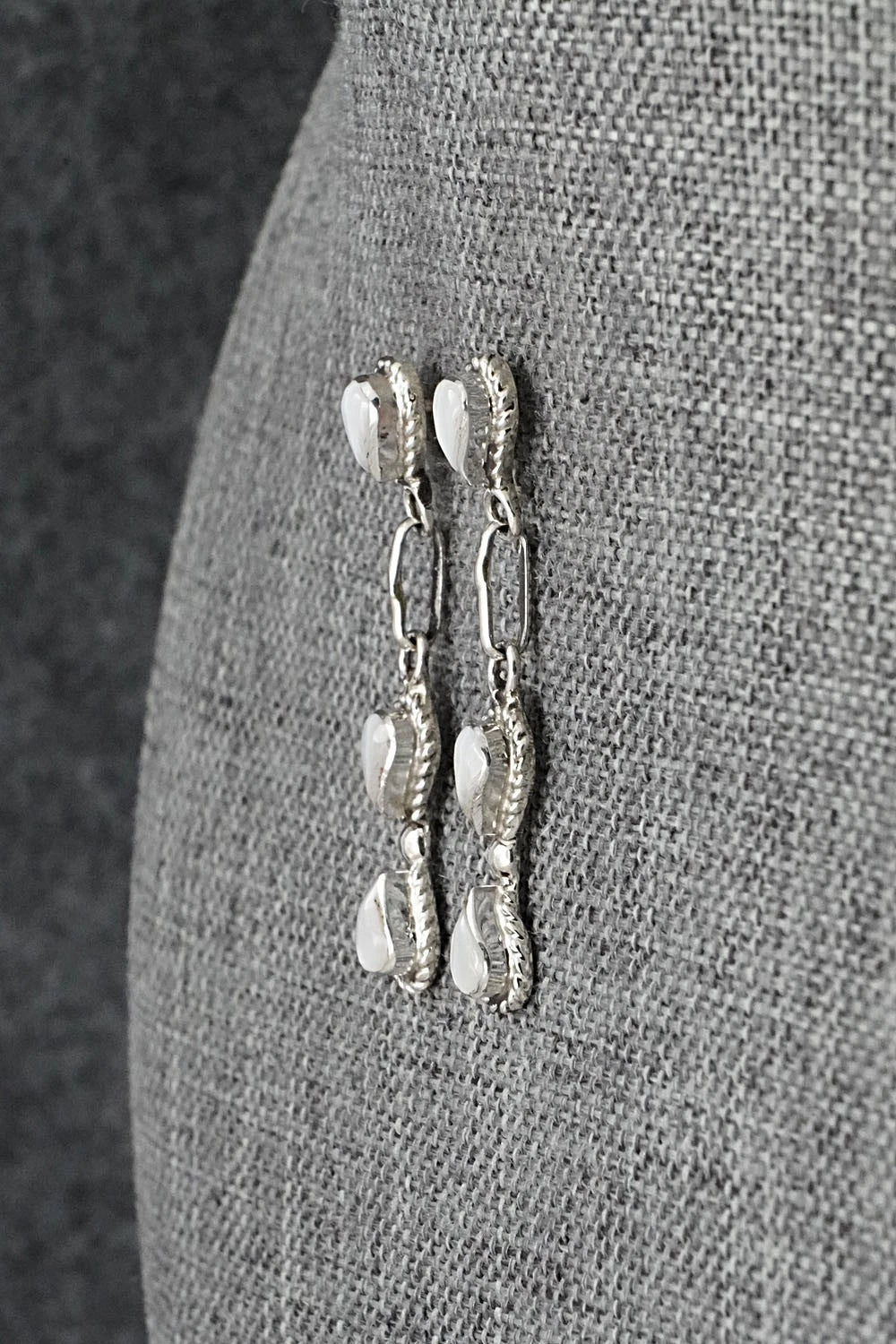 Mother of Pearl & Sterling Silver Earrings - Carol Lateyice