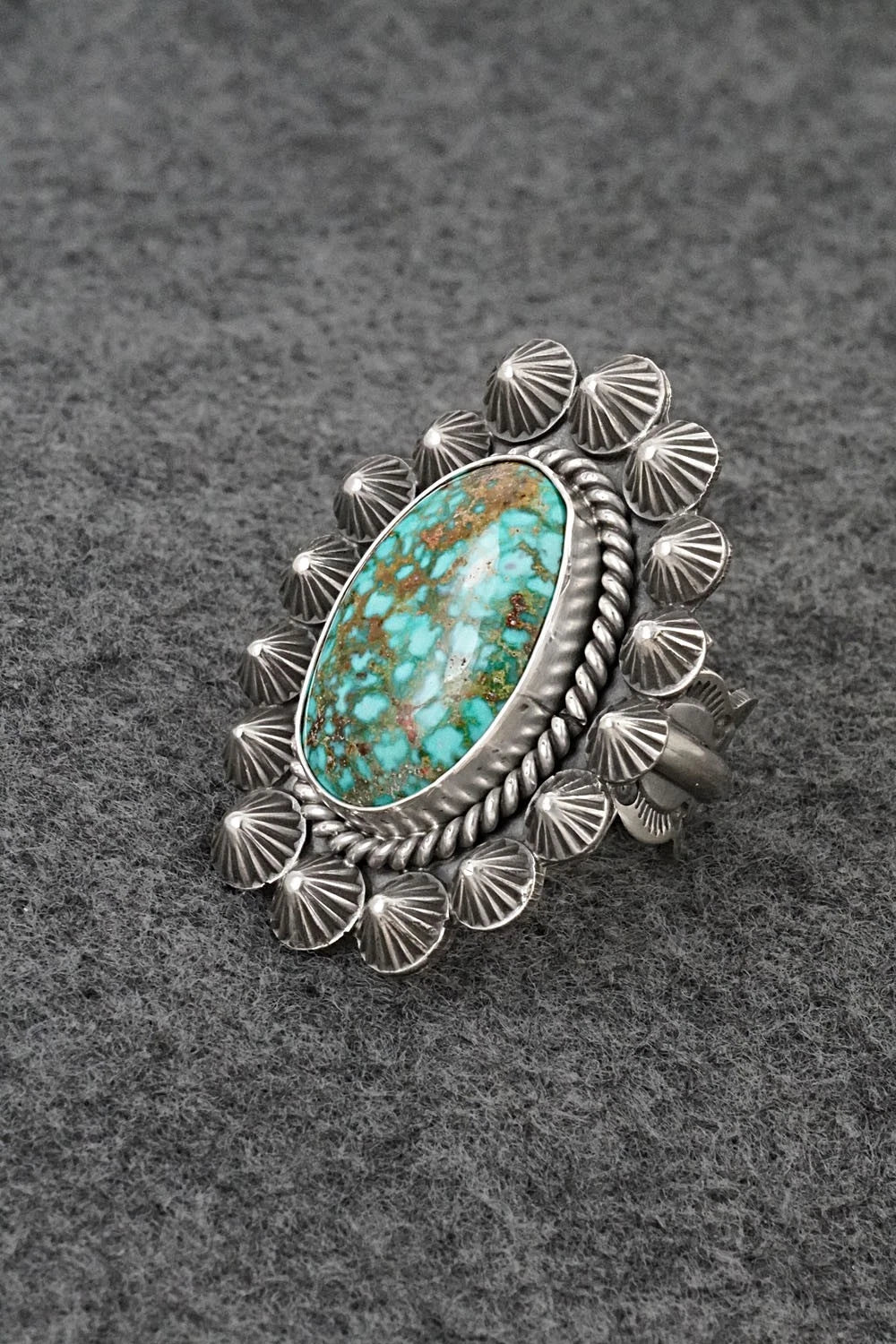 Turquoise & Sterling Silver Ring - Michael Calladitto - Size 7.5