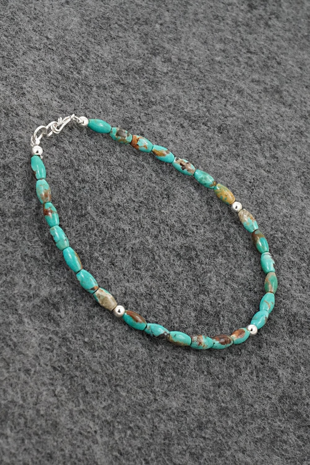 Turquoise & Sterling Silver Bracelet - Doreen Jake