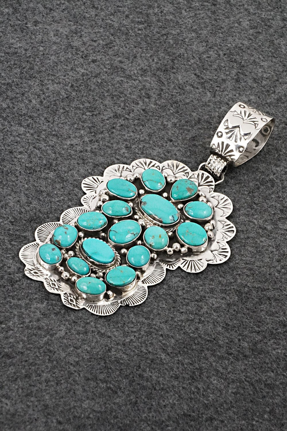 Turquoise & Sterling Silver Pendant - Vernon Johnson