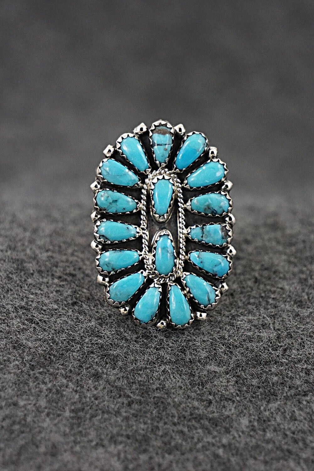 Turquoise & Sterling Silver Ring - Zeita Begay - Size 8.25