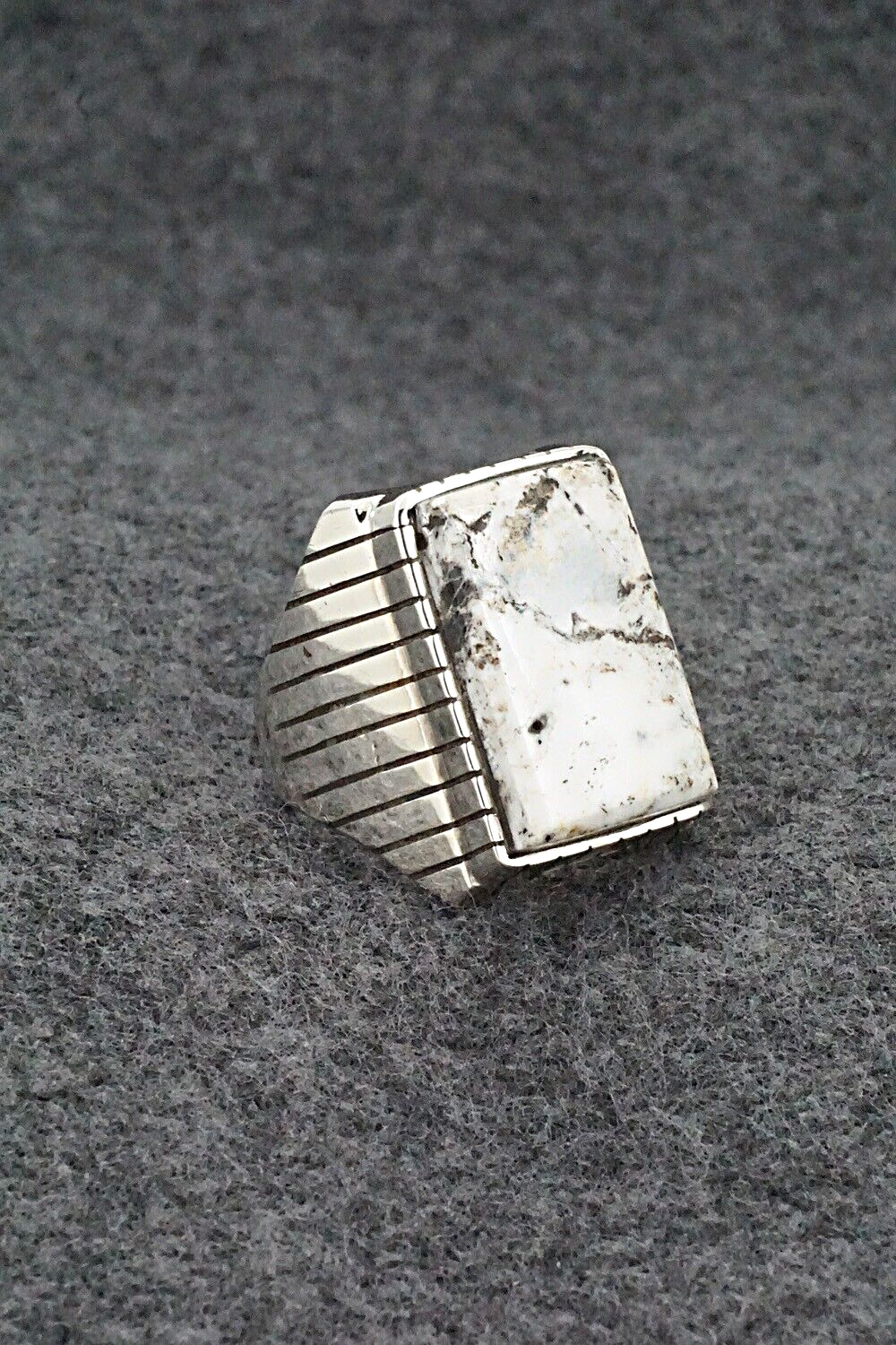 White Buffalo & Sterling Silver Ring - Trevor Jack - Size 10