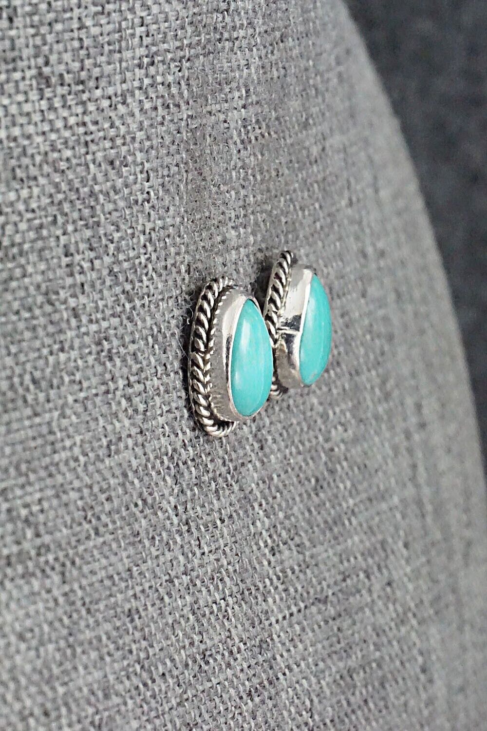Turquoise & Sterling Silver Earrings - Marco Begaye