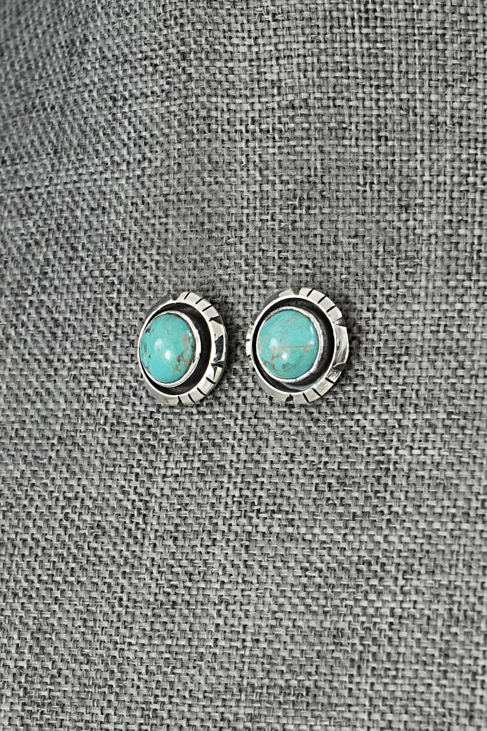 Turquoise & Sterling Silver Earrings - Amos Begay
