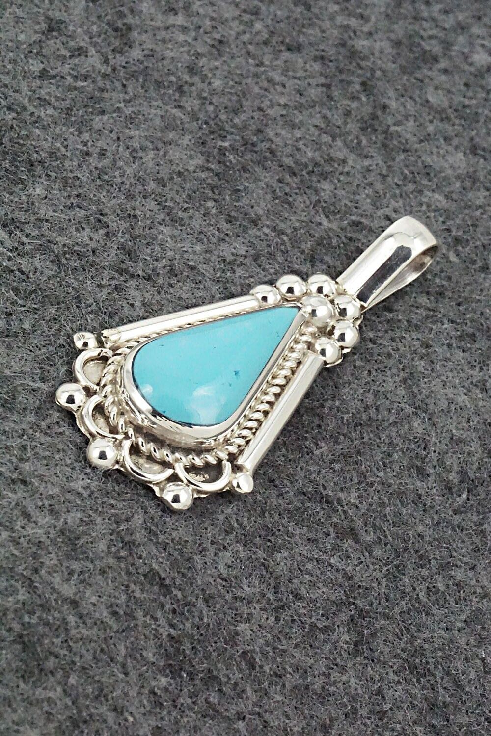 Turquoise & Sterling Silver Pendant - Juanita Yatsatie