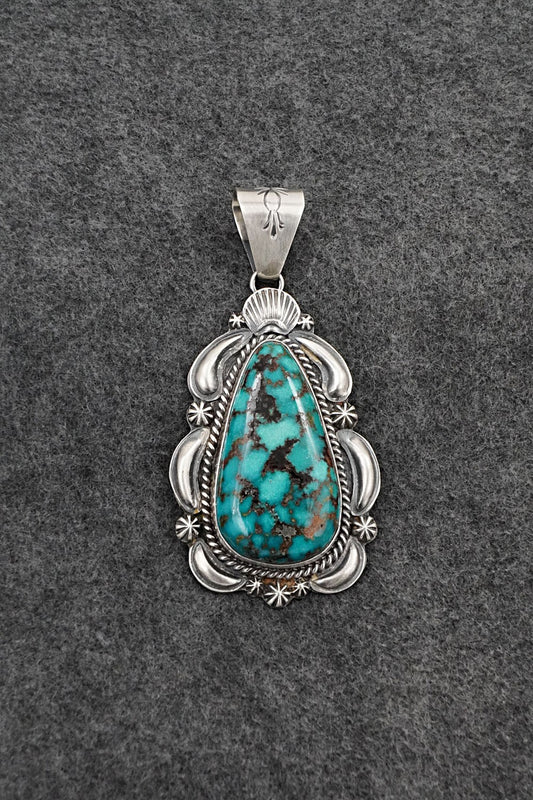 Turquoise & Sterling Silver Pendant - Raymond Delgarito