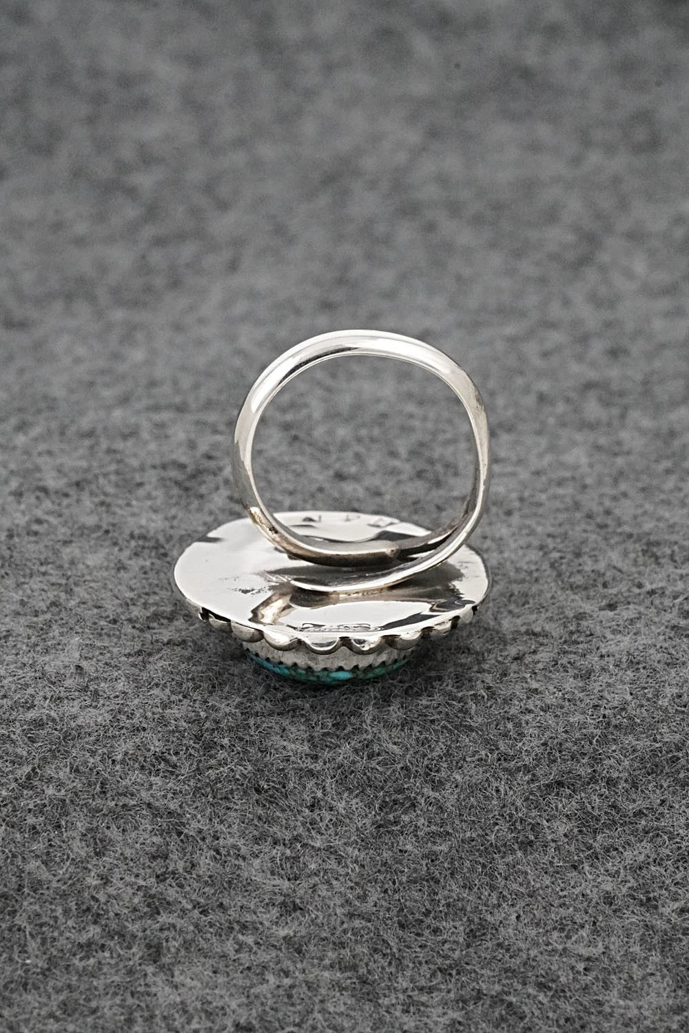 Turquoise & Sterling Silver Ring - Phil Nez - Size 8 Adj.