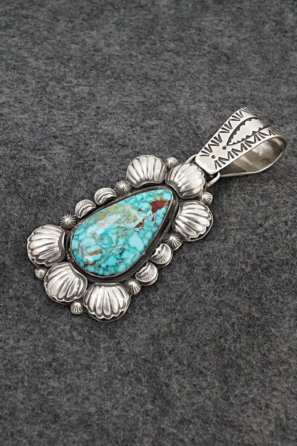 Turquoise & Sterling Silver Pendant - Calvin Martinez