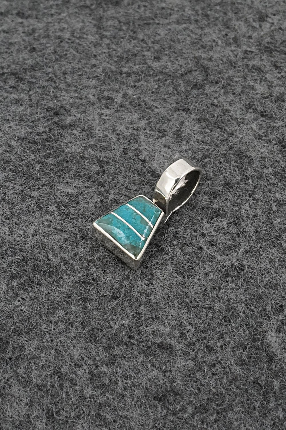 Turquoise & Sterling Silver Inlay Pendant - Michelle Haloo