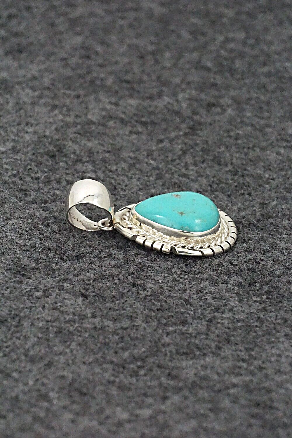 Turquoise & Sterling Silver Pendant - Johnny Frank