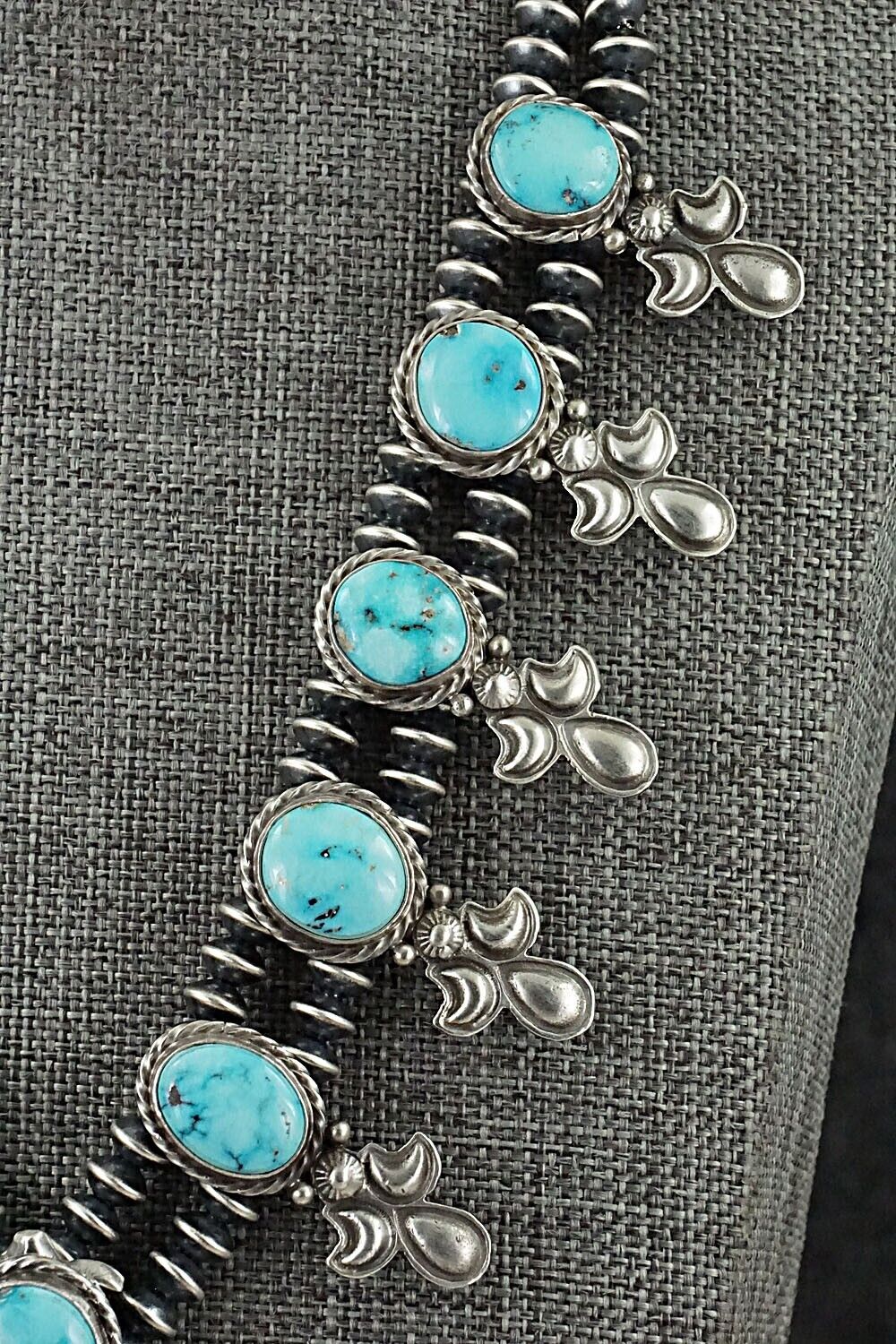 Turquoise & Sterling Silver Squash Blossom Set - Adrienne Gordon