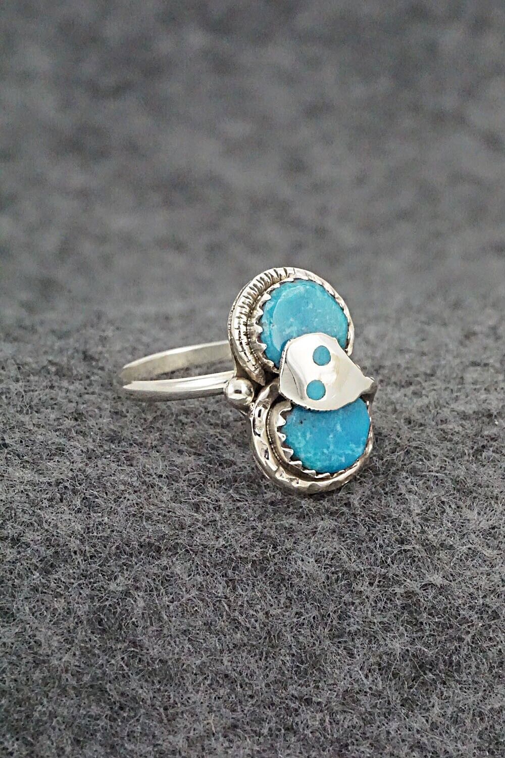 Turquoise & Sterling Silver Ring - Joy Calavaza - Size 7.25