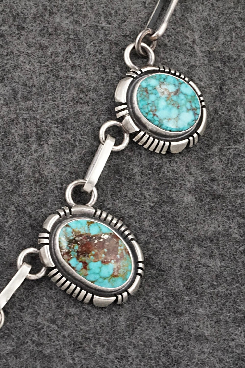 Turquoise & Sterling Silver Necklace and Earrings Set - Mark Yazzie