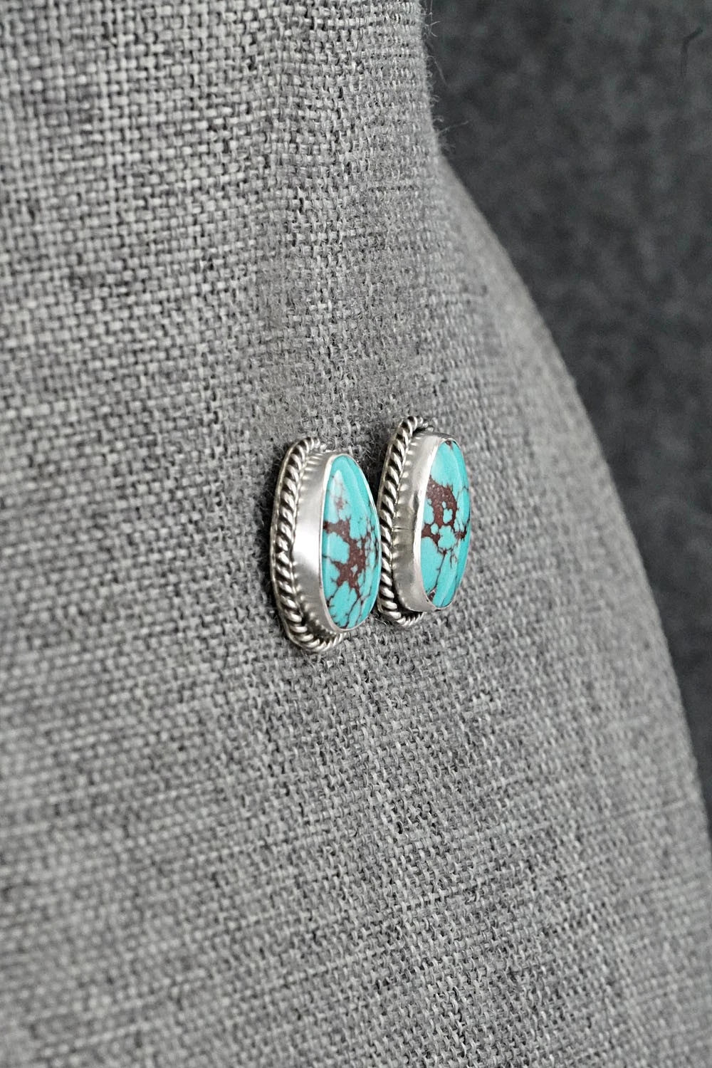 Turquoise & Sterling Silver Earrings - Eugene Gruber