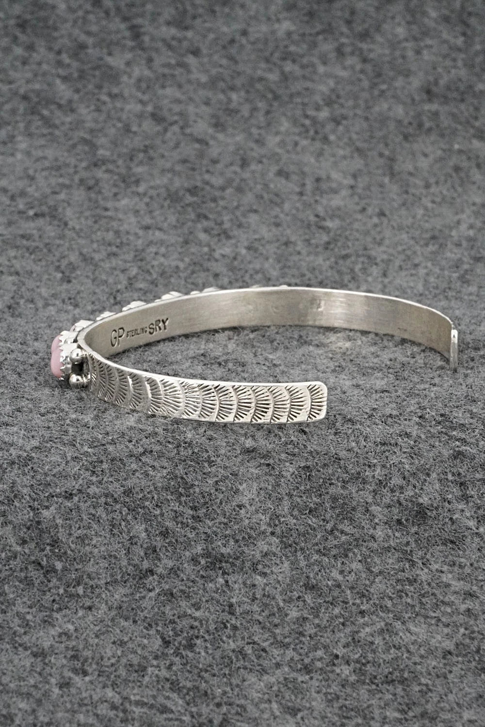 Pink Conch & Sterling Silver Bracelet - Gaynell Parker