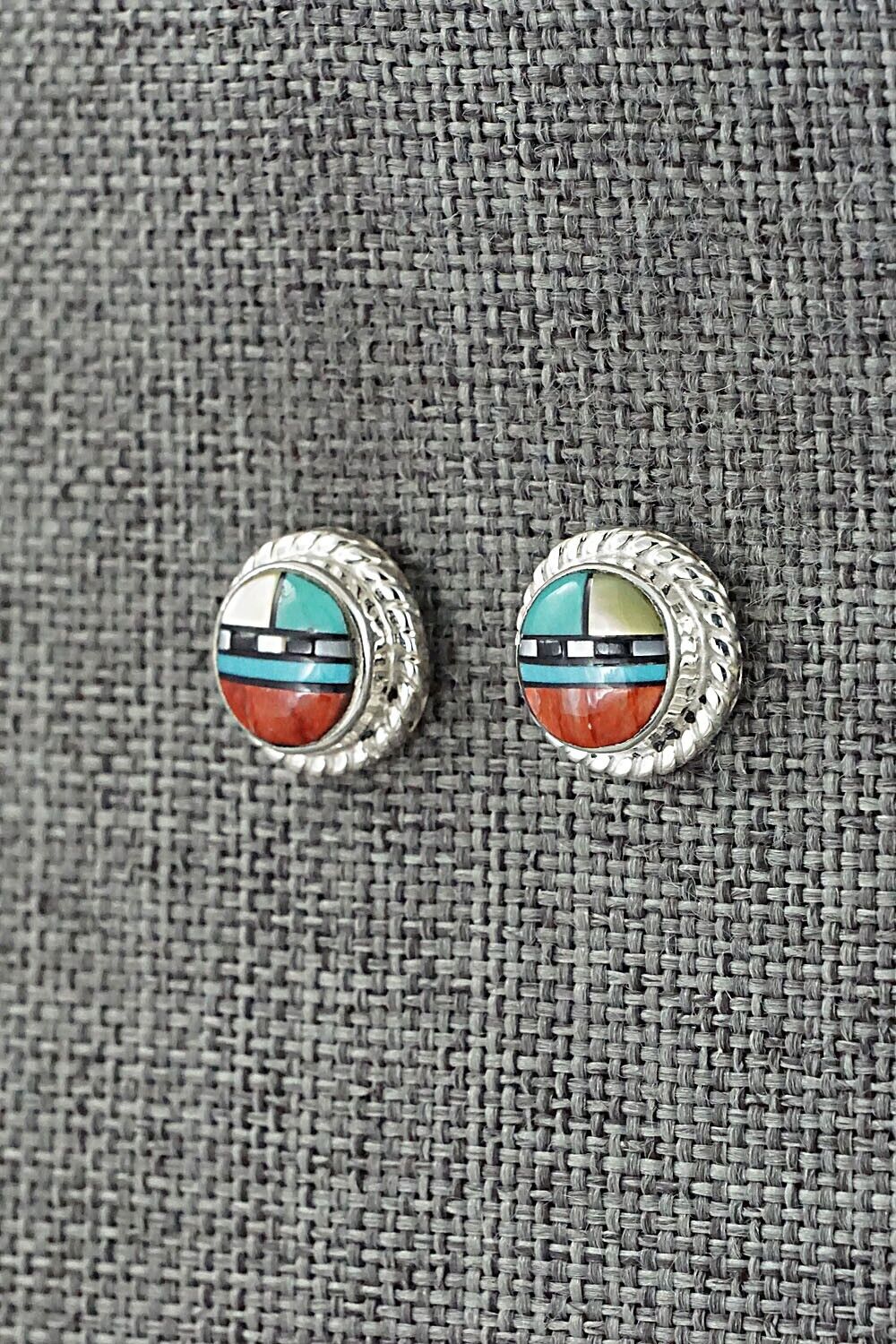 Multi-Stone & Sterling Silver Earrings - Delbert Kallestewa Jr.