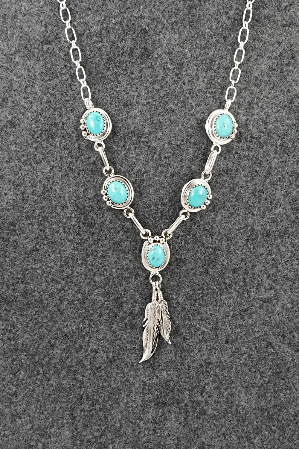 Turquoise & Sterling Silver Necklace - Verley Betone