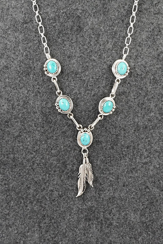 Turquoise & Sterling Silver Necklace - Verley Betone