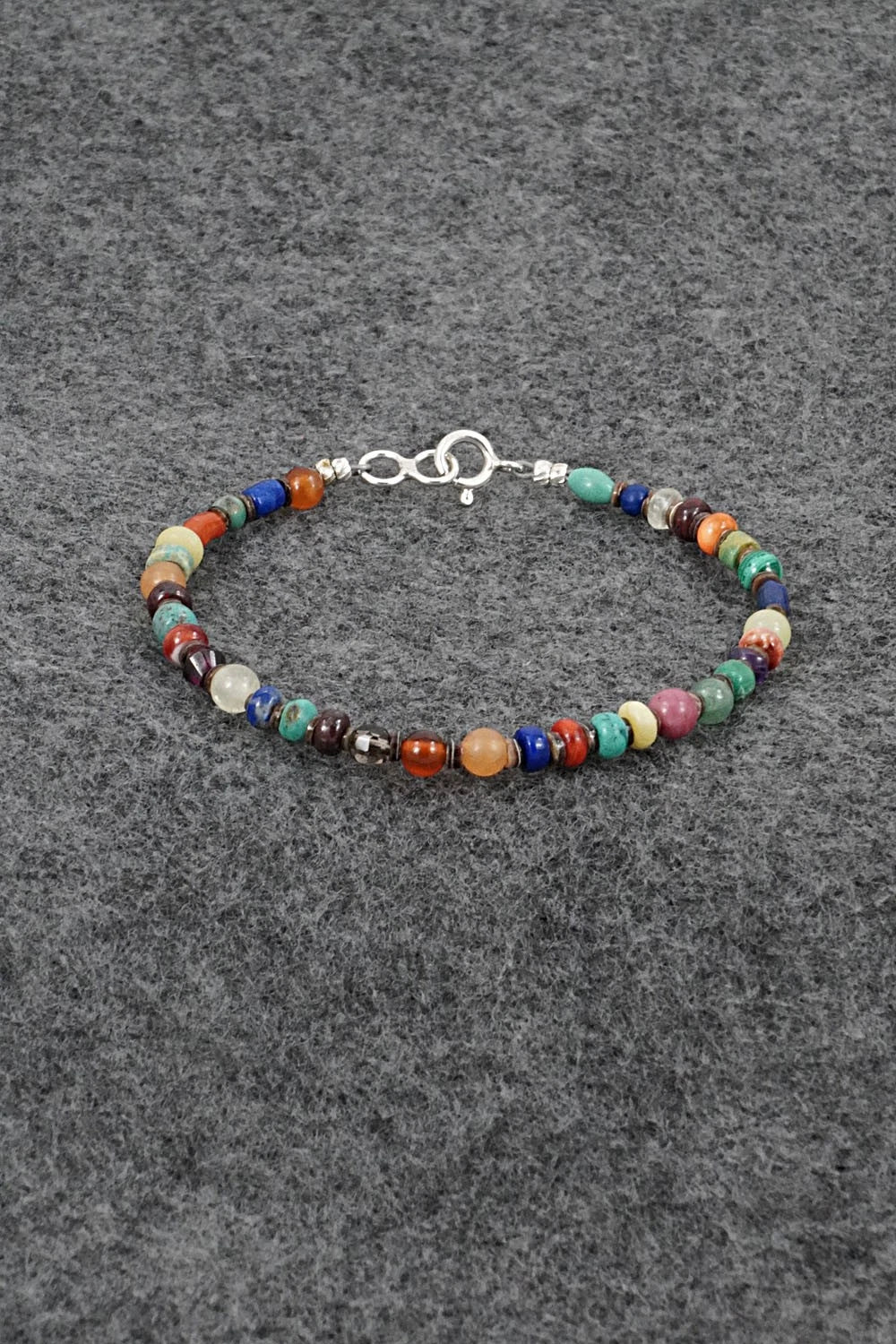 Multi-Stone & Sterling Silver Bracelet - Helen Tsosie