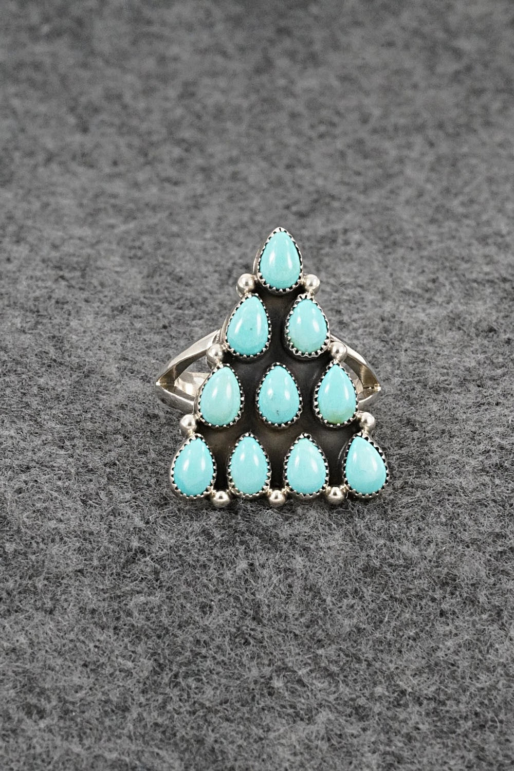 Turquoise & Sterling Silver Ring - Loretta Delgarito - Size 9